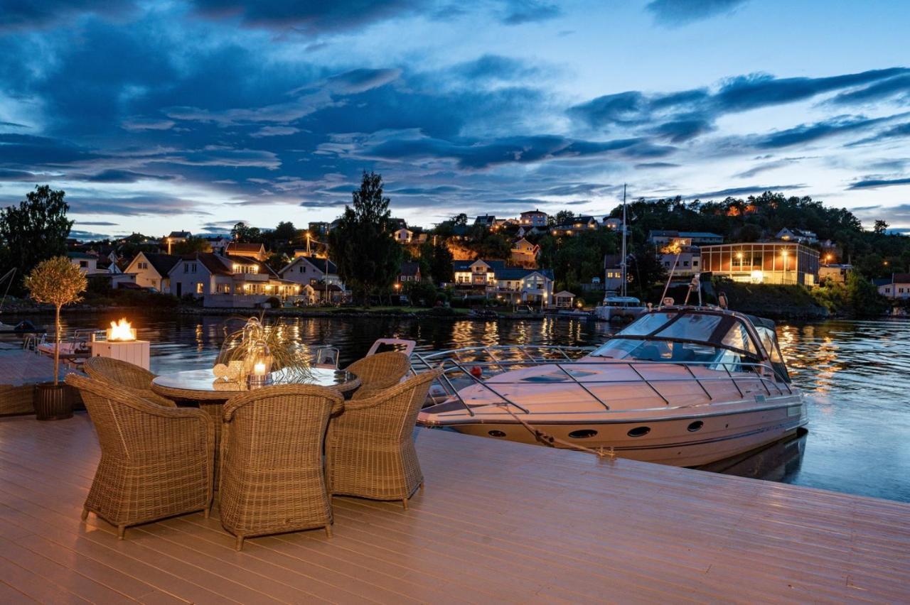 Luxurious Boathouse With Private Dock In The Best Location In Arendal Ngoại thất bức ảnh